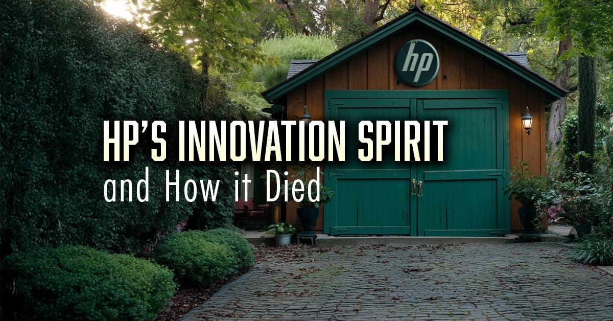 HP garage (AI image) used as symbolism to the innovation culture that Bill Hewlett and David Packard created. Art Fong taught Phil McKinney what it mean to be HP. 