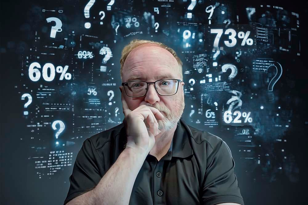 Person practicing probabilistic thinking while analyzing uncertain decisions.