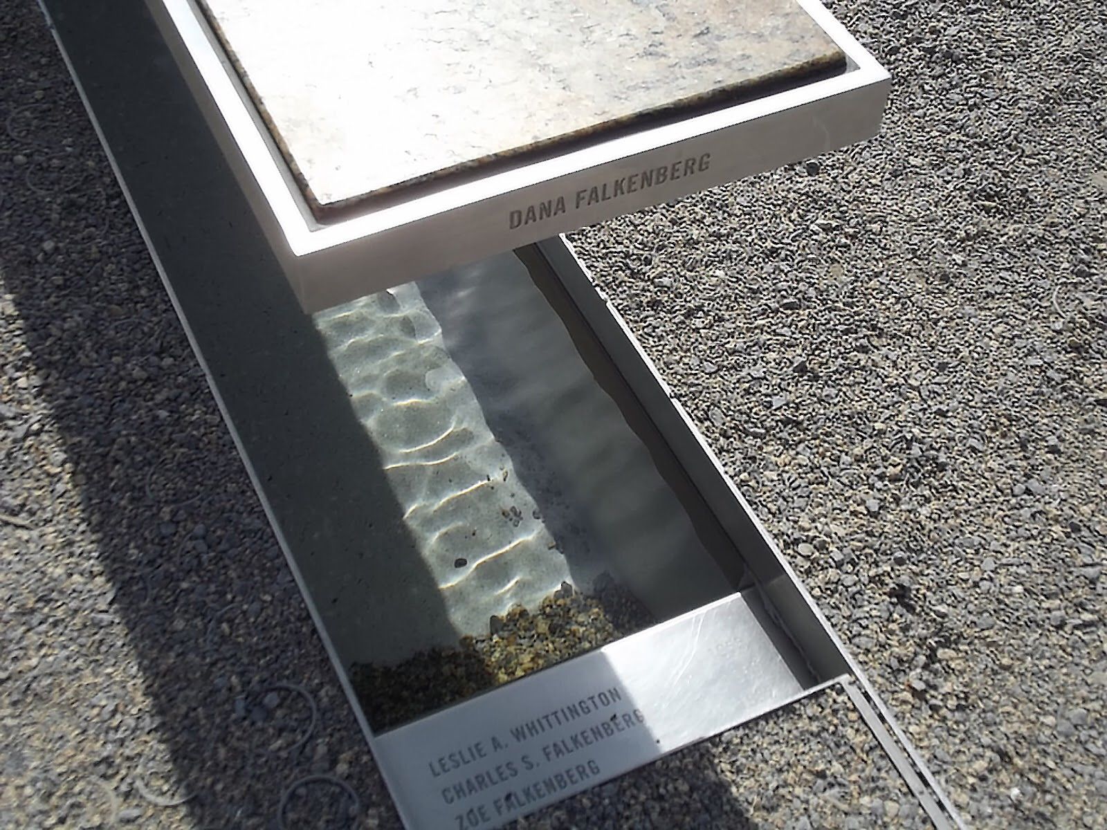 Dana - Charles Falkenberg daughter - bench at 9/11 memorial at Pentagon