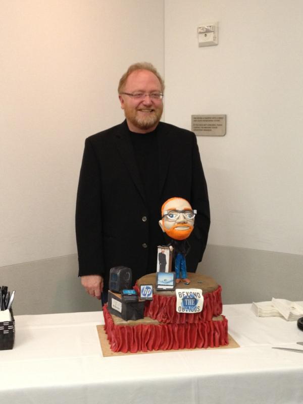 Phil with his retirement cake